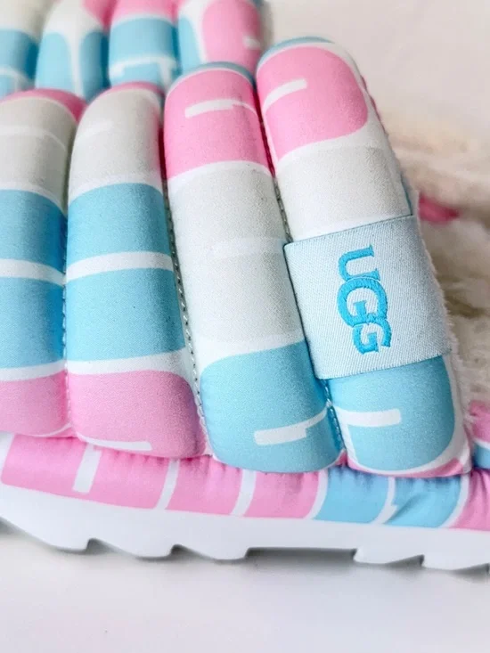 UGG Pride Maxi Platform Slide Sandal Pink Blue Size 8 multicolor Summer sandal - Picture 3 of 11